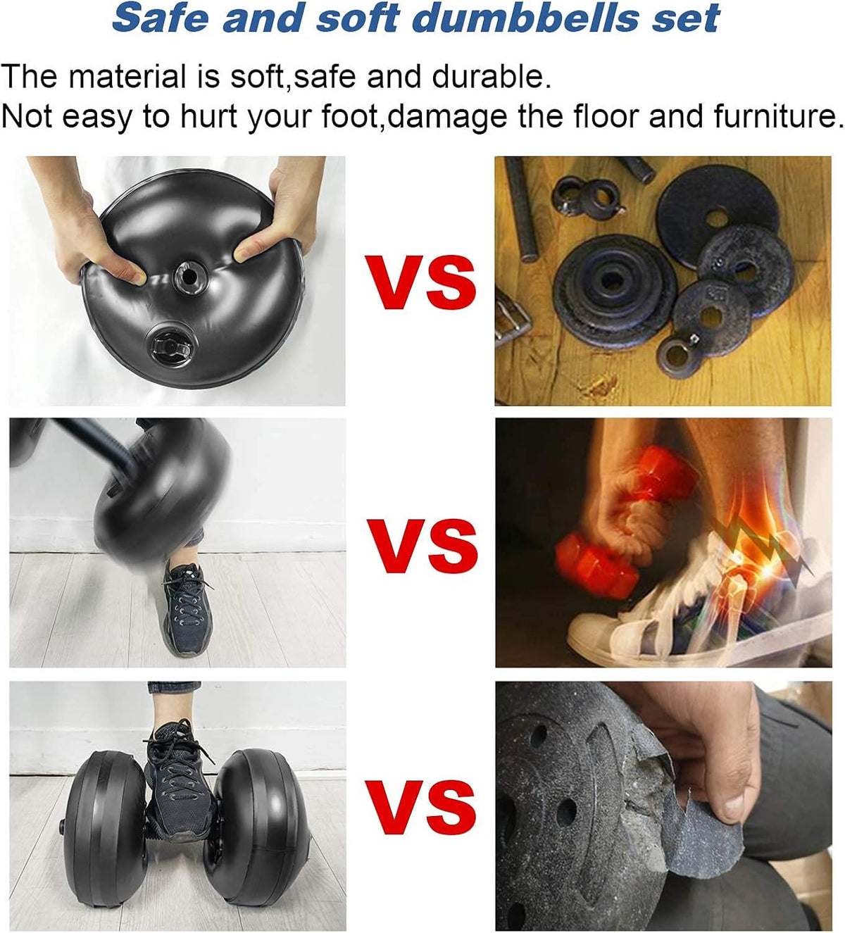 Water Filled Dumbbells Set - Water Filled Weights - Portable Travel Weights - Adjustable Dumbbells