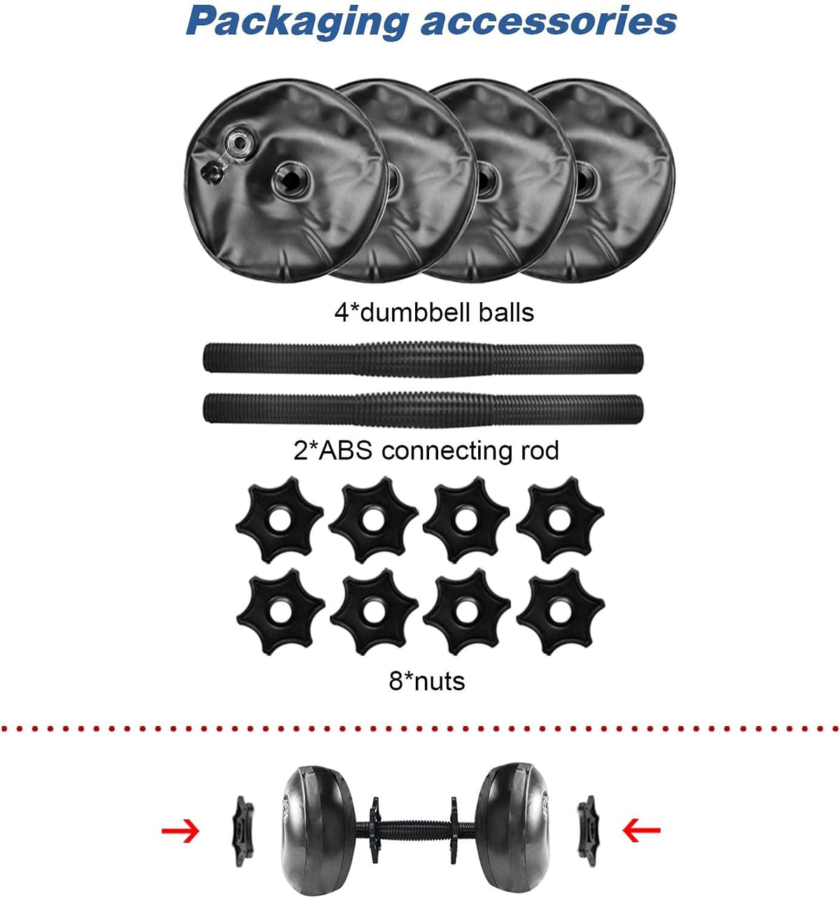 Water Filled Dumbbells Set - Water Filled Weights - Portable Travel Weights - Adjustable Dumbbells