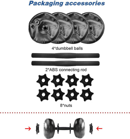 Water Filled Dumbbells Set - Water Filled Weights - Portable Travel Weights - Adjustable Dumbbells