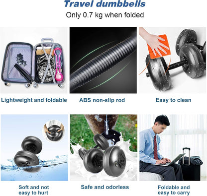 Water Filled Dumbbells Set - Water Filled Weights - Portable Travel Weights - Adjustable Dumbbells