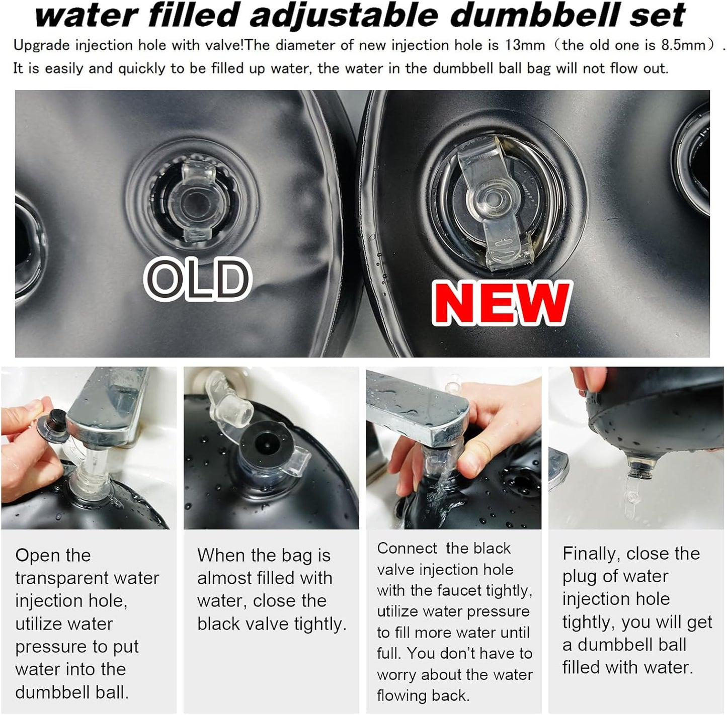 Water Filled Dumbbells Set - Water Filled Weights - Portable Travel Weights - Adjustable Dumbbells