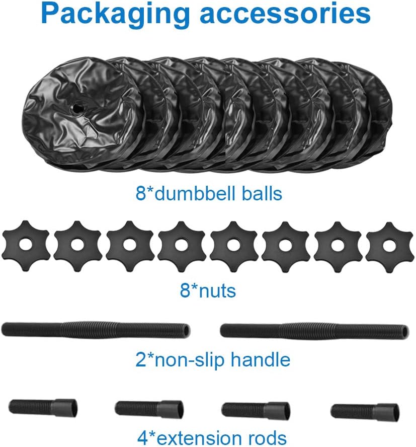Water Filled Dumbbells Set - Water Filled Weights - Portable Travel Weights - Adjustable Dumbbells