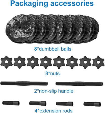 Water Filled Dumbbells Set - Water Filled Weights - Portable Travel Weights - Adjustable Dumbbells