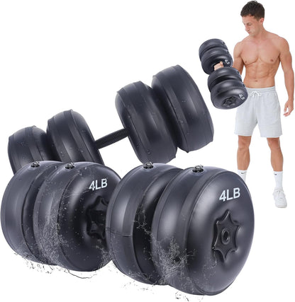Water Filled Dumbbells Set - Water Filled Weights - Portable Travel Weights - Adjustable Dumbbells