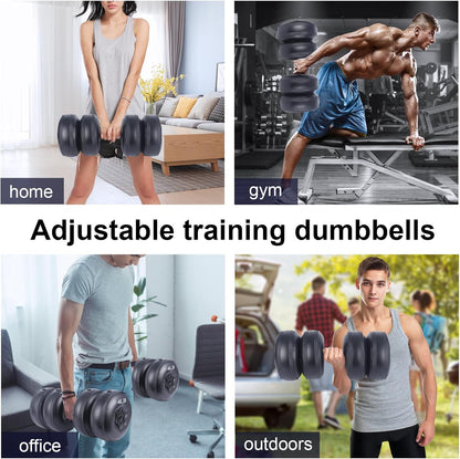 Water Filled Dumbbells Set - Water Filled Weights - Portable Travel Weights - Adjustable Dumbbells