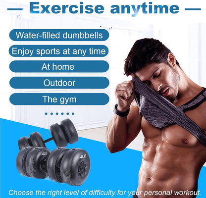 Water Filled Dumbbells Set - Water Filled Weights - Portable Travel Weights - Adjustable Dumbbells