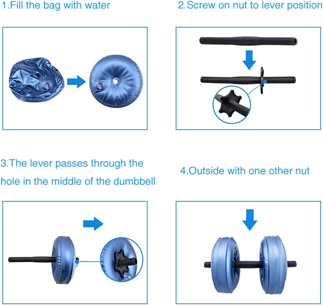 Water Filled Dumbbells Set - Water Filled Weights - Portable Travel Weights - Adjustable Dumbbells