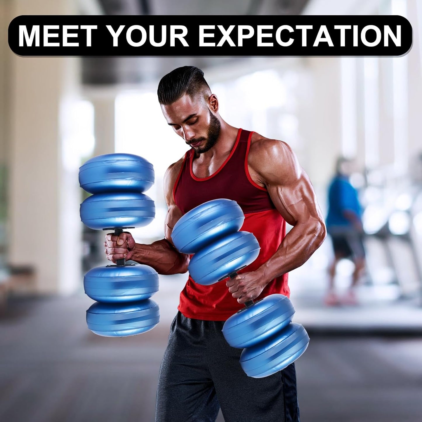 Water Filled Dumbbells Set - Water Filled Weights - Portable Travel Weights - Adjustable Dumbbells