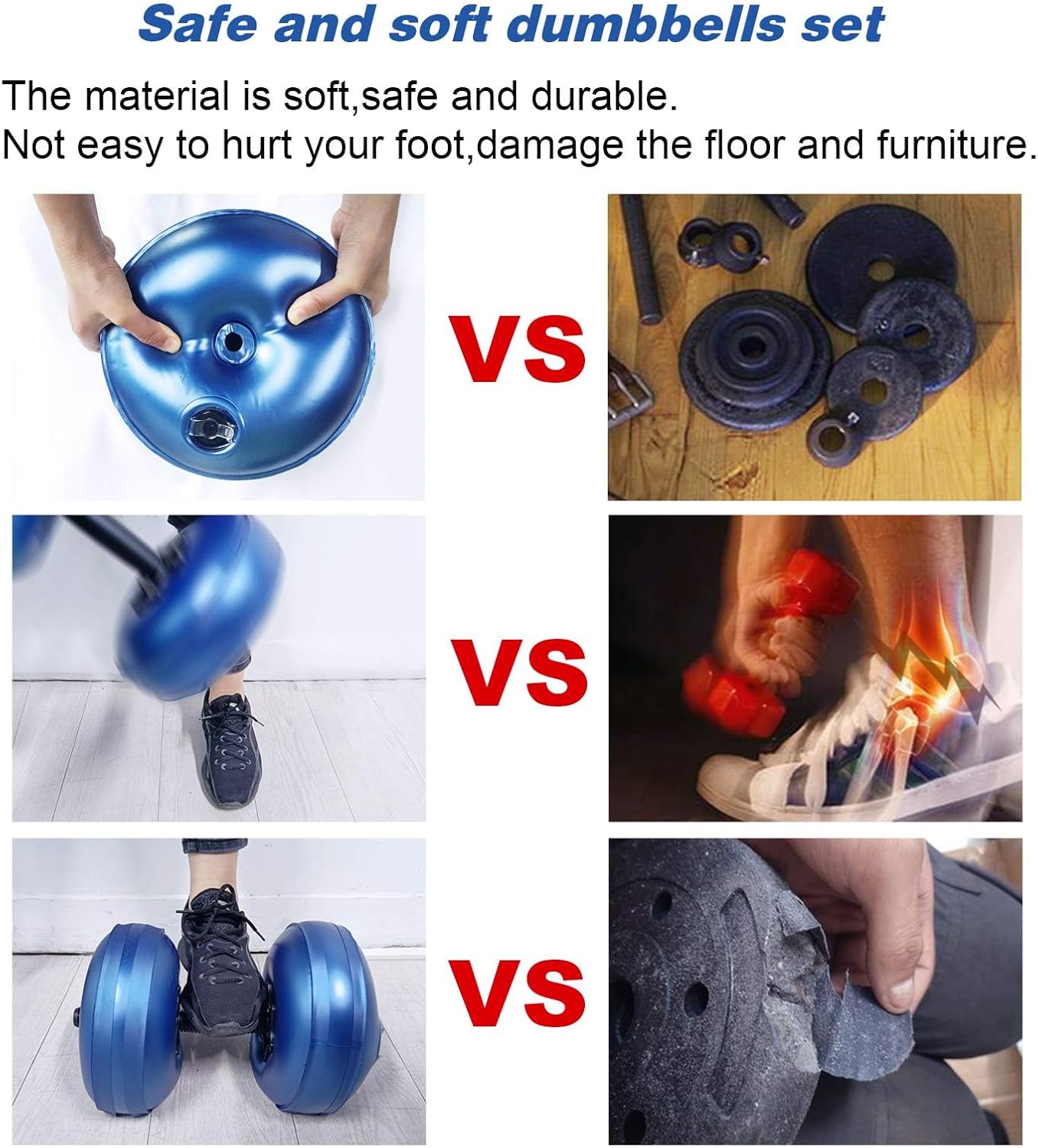 Water Filled Dumbbells Set - Water Filled Weights - Portable Travel Weights - Adjustable Dumbbells