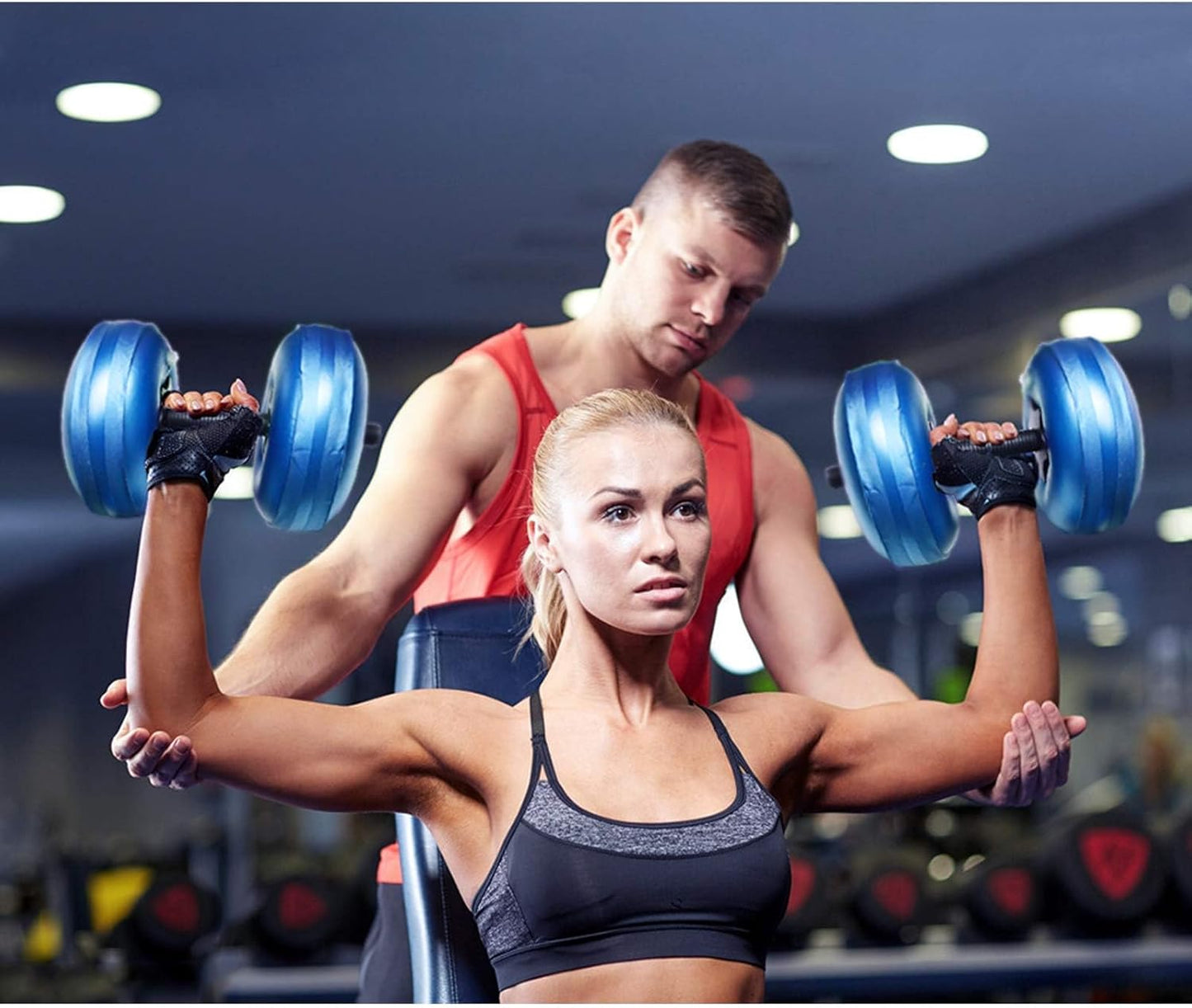 Water Filled Dumbbells Set - Water Filled Weights - Portable Travel Weights - Adjustable Dumbbells