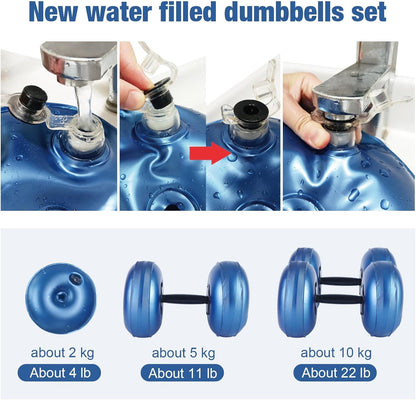 Water Filled Dumbbells Set - Water Filled Weights - Portable Travel Weights - Adjustable Dumbbells