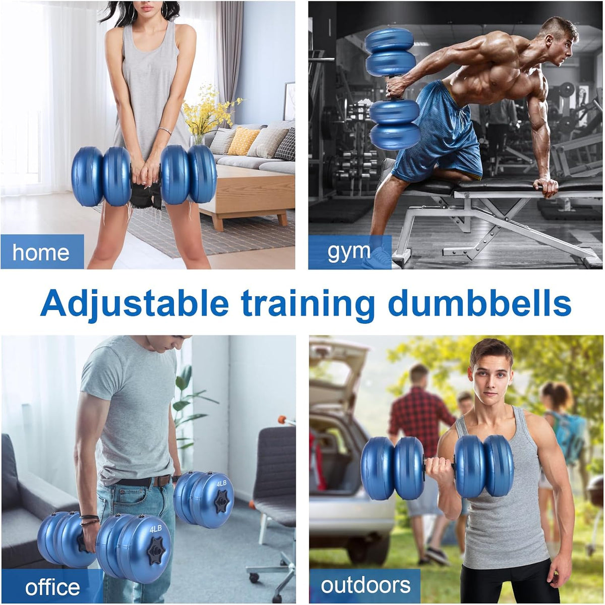 Water Filled Dumbbells Set - Water Filled Weights - Portable Travel Weights - Adjustable Dumbbells