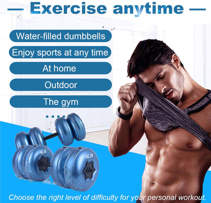 Water Filled Dumbbells Set - Water Filled Weights - Portable Travel Weights - Adjustable Dumbbells
