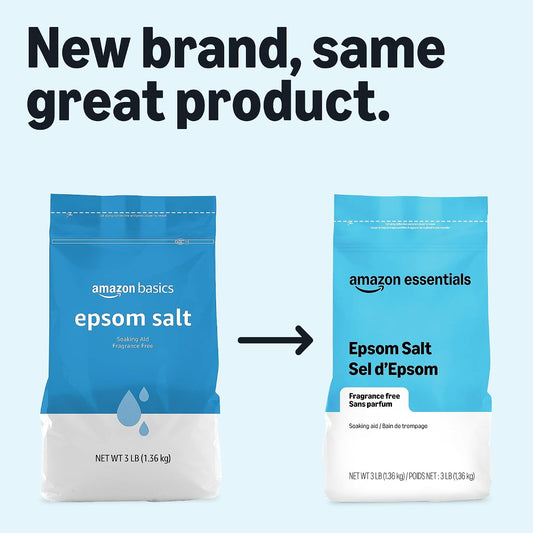 Epsom Salt Soak, Magnesium Sulfate USP, 3 Pound, 6-Pack (Previously Amazon Basics)