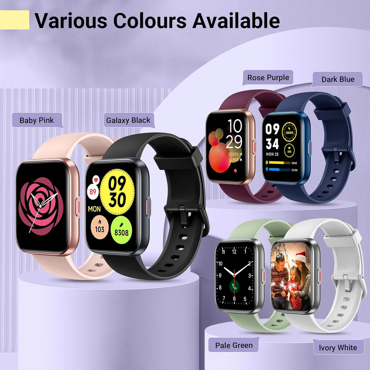 Smartwatch for Women, Compatible with Android & iPhone, 1.8'' Fitness Tracker Watch with Alexa, Call & Notification Alerts, Heart Rate & Sleep Monitor, 120 Sports Modes, Waterproof Watch for Women