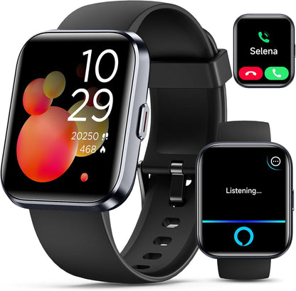Smartwatch for Women, Compatible with Android & iPhone, 1.8'' Fitness Tracker Watch with Alexa, Call & Notification Alerts, Heart Rate & Sleep Monitor, 120 Sports Modes, Waterproof Watch for Women