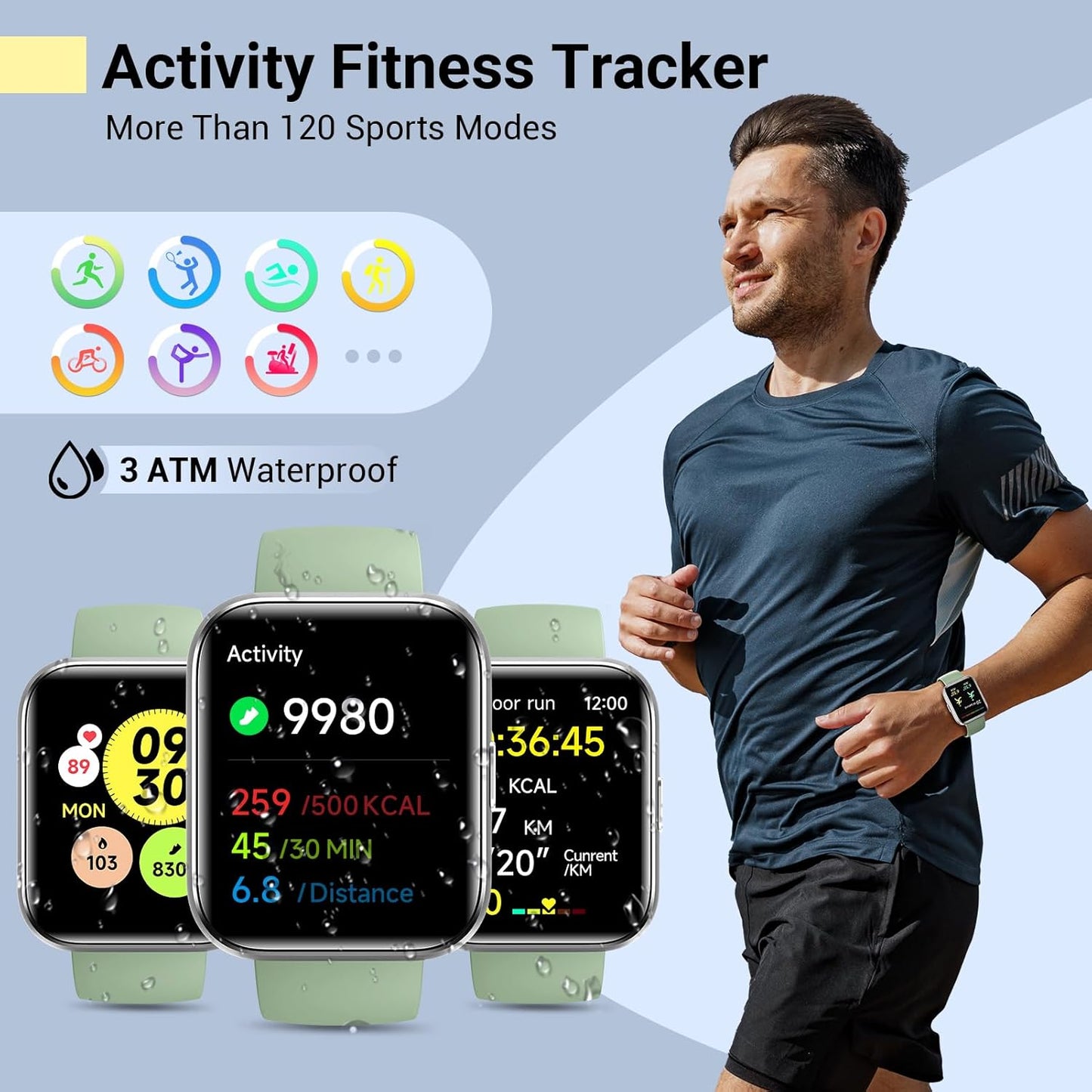 Smartwatch for Women, Compatible with Android & iPhone, 1.8'' Fitness Tracker Watch with Alexa, Call & Notification Alerts, Heart Rate & Sleep Monitor, 120 Sports Modes, Waterproof Watch for Women