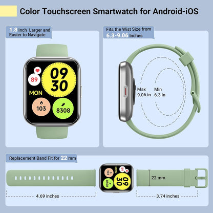 Smartwatch for Women, Compatible with Android & iPhone, 1.8'' Fitness Tracker Watch with Alexa, Call & Notification Alerts, Heart Rate & Sleep Monitor, 120 Sports Modes, Waterproof Watch for Women