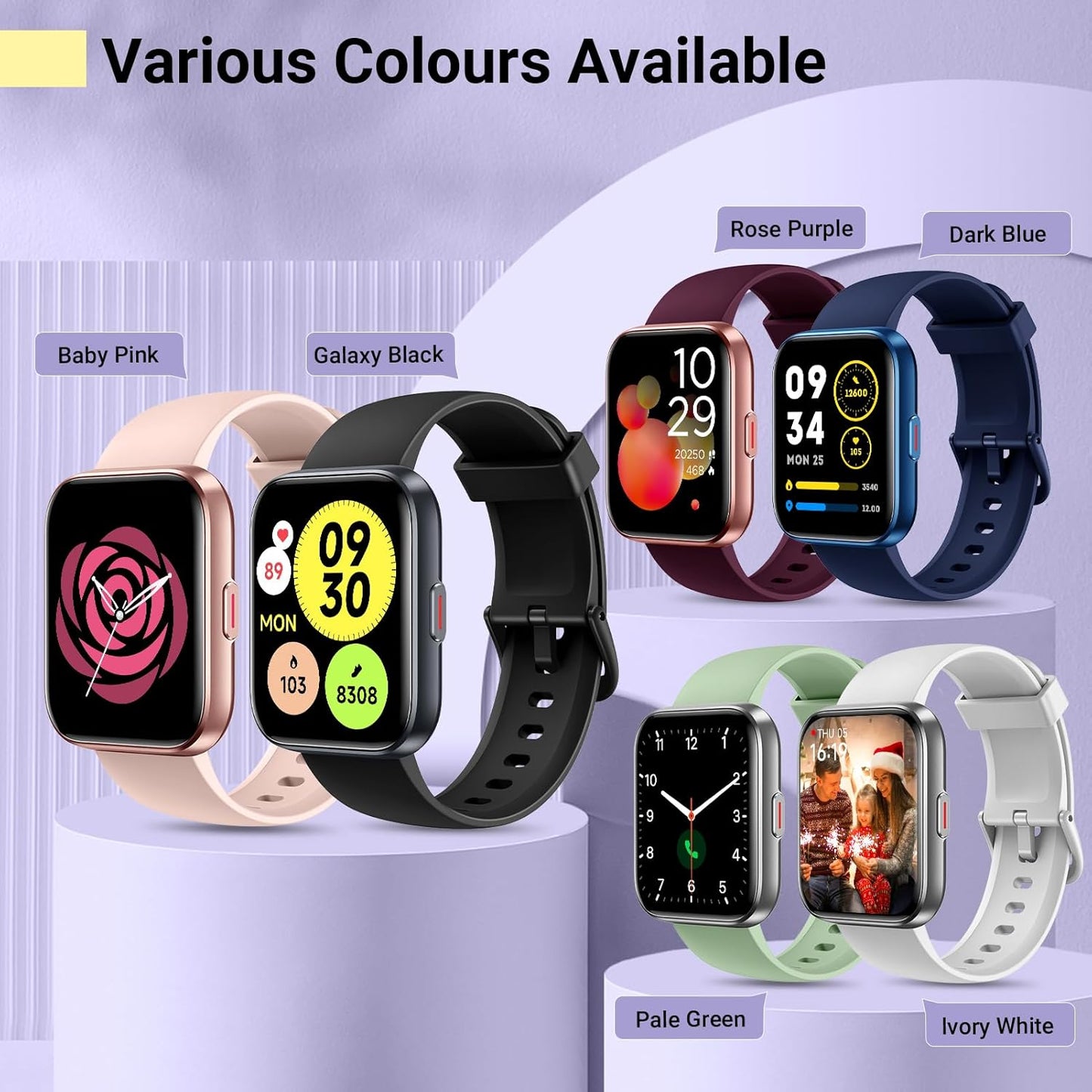 Smartwatch for Women, Compatible with Android & iPhone, 1.8'' Fitness Tracker Watch with Alexa, Call & Notification Alerts, Heart Rate & Sleep Monitor, 120 Sports Modes, Waterproof Watch for Women