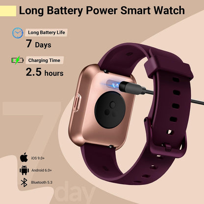Smartwatch for Women, Compatible with Android & iPhone, 1.8'' Fitness Tracker Watch with Alexa, Call & Notification Alerts, Heart Rate & Sleep Monitor, 120 Sports Modes, Waterproof Watch for Women