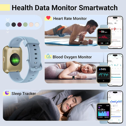 Smartwatch for Women, Compatible with Android & iPhone, 1.8'' Fitness Tracker Watch with Alexa, Call & Notification Alerts, Heart Rate & Sleep Monitor, 120 Sports Modes, Waterproof Watch for Women
