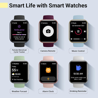 Smartwatch for Women, Compatible with Android & iPhone, 1.8'' Fitness Tracker Watch with Alexa, Call & Notification Alerts, Heart Rate & Sleep Monitor, 120 Sports Modes, Waterproof Watch for Women