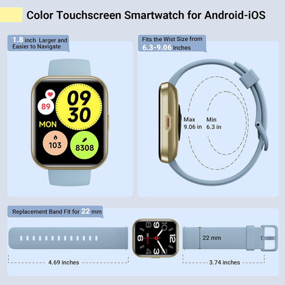 Smartwatch for Women, Compatible with Android & iPhone, 1.8'' Fitness Tracker Watch with Alexa, Call & Notification Alerts, Heart Rate & Sleep Monitor, 120 Sports Modes, Waterproof Watch for Women
