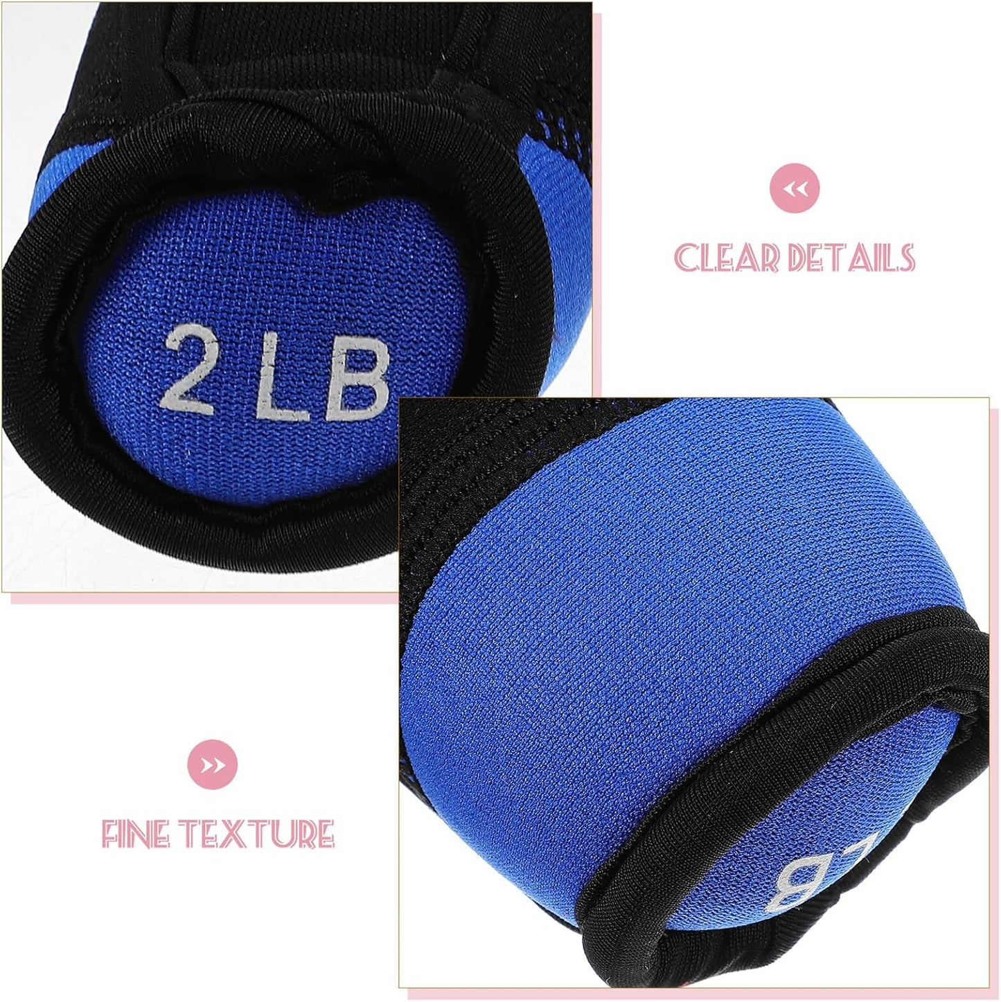 Soft Dumbbells Hand Trainer 2lb Pair Iron Filled Hand Weights Blue Weighted Bag Dumbbells for Home Fitness Strength Training and Walking Weight Exercise