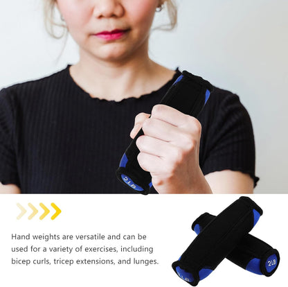 Soft Dumbbells Hand Trainer 2lb Pair Iron Filled Hand Weights Blue Weighted Bag Dumbbells for Home Fitness Strength Training and Walking Weight Exercise