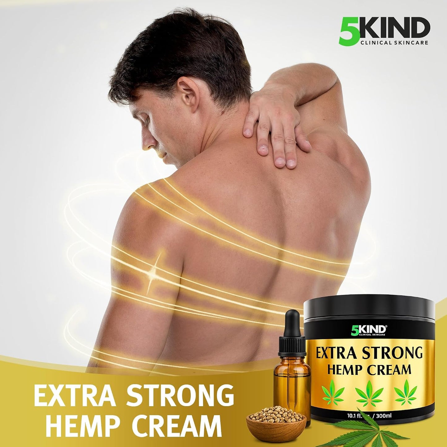 5Kind Extra Strong Hemp Cream 10.1 fl oz - Maximum Strength