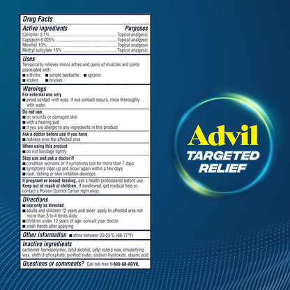 Advil Targeted Pain Relief Cream, Ibuprofen, 4 oz Tube