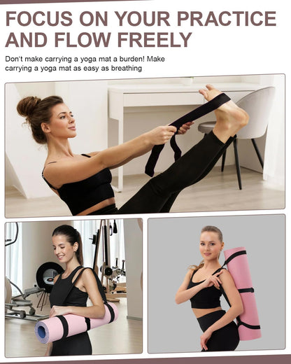 Yoga Mat Carrier, Premium Yoga Strap for Carrying Yoga Mats with Adjustable Hook and Loop Strap, Suitable for Carrying Most Sizes of Yoga Mats, Free Your Hands, Soft and Durable