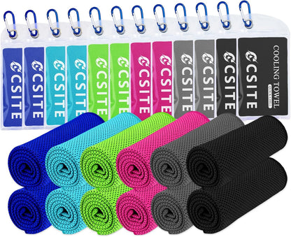 4 Pack Cooling Towels (47"x12") for Neck and Face, Ice Towel for Hot Weather, Soft Breathable Chilly Gym Towels, Microfiber Towel for Work Out, Yoga, Running, Camping & More Activities