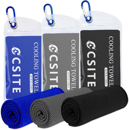 4 Pack Cooling Towels (47"x12") for Neck and Face, Ice Towel for Hot Weather, Soft Breathable Chilly Gym Towels, Microfiber Towel for Work Out, Yoga, Running, Camping & More Activities