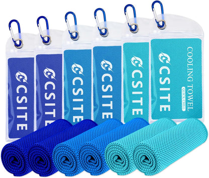 4 Pack Cooling Towels (47"x12") for Neck and Face, Ice Towel for Hot Weather, Soft Breathable Chilly Gym Towels, Microfiber Towel for Work Out, Yoga, Running, Camping & More Activities