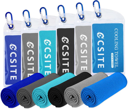4 Pack Cooling Towels (47"x12") for Neck and Face, Ice Towel for Hot Weather, Soft Breathable Chilly Gym Towels, Microfiber Towel for Work Out, Yoga, Running, Camping & More Activities