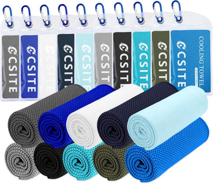 4 Pack Cooling Towels (47"x12") for Neck and Face, Ice Towel for Hot Weather, Soft Breathable Chilly Gym Towels, Microfiber Towel for Work Out, Yoga, Running, Camping & More Activities