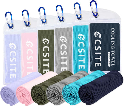 4 Pack Cooling Towels (47"x12") for Neck and Face, Ice Towel for Hot Weather, Soft Breathable Chilly Gym Towels, Microfiber Towel for Work Out, Yoga, Running, Camping & More Activities