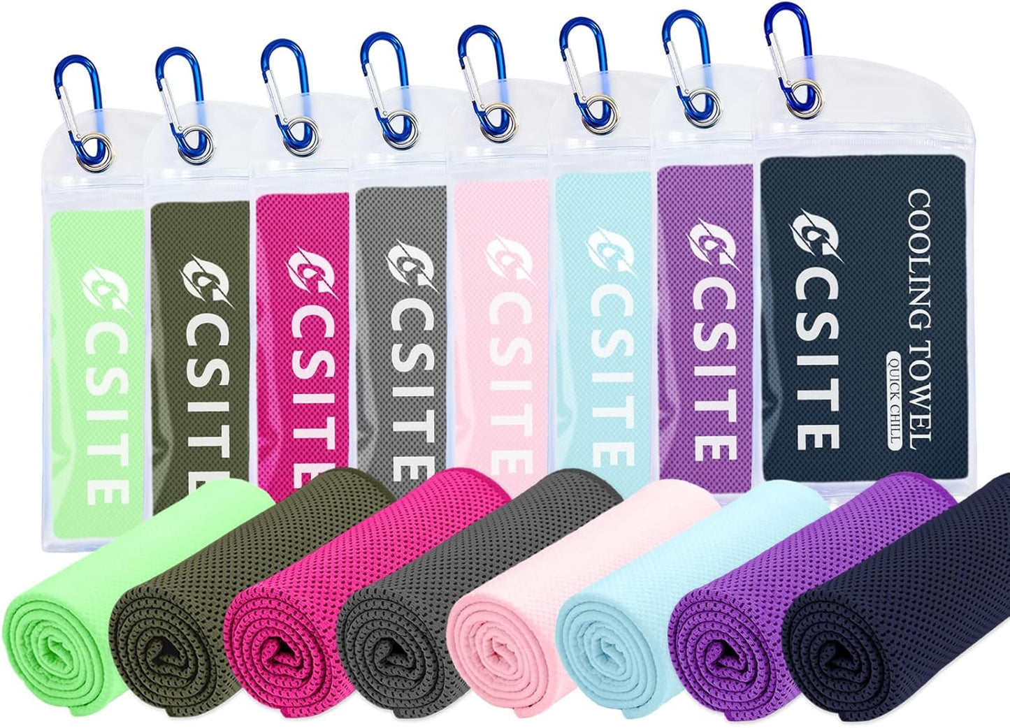 4 Pack Cooling Towels (47"x12") for Neck and Face, Ice Towel for Hot Weather, Soft Breathable Chilly Gym Towels, Microfiber Towel for Work Out, Yoga, Running, Camping & More Activities