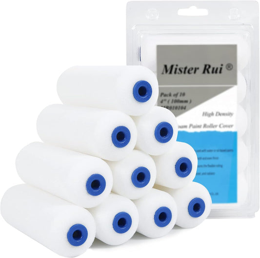 Foam Paint Roller - Small Paint Roller, Mini Paint Roller & Paint Roller Cover 4 inch for Painting Walls, Cabinets, Cupboards, Doors