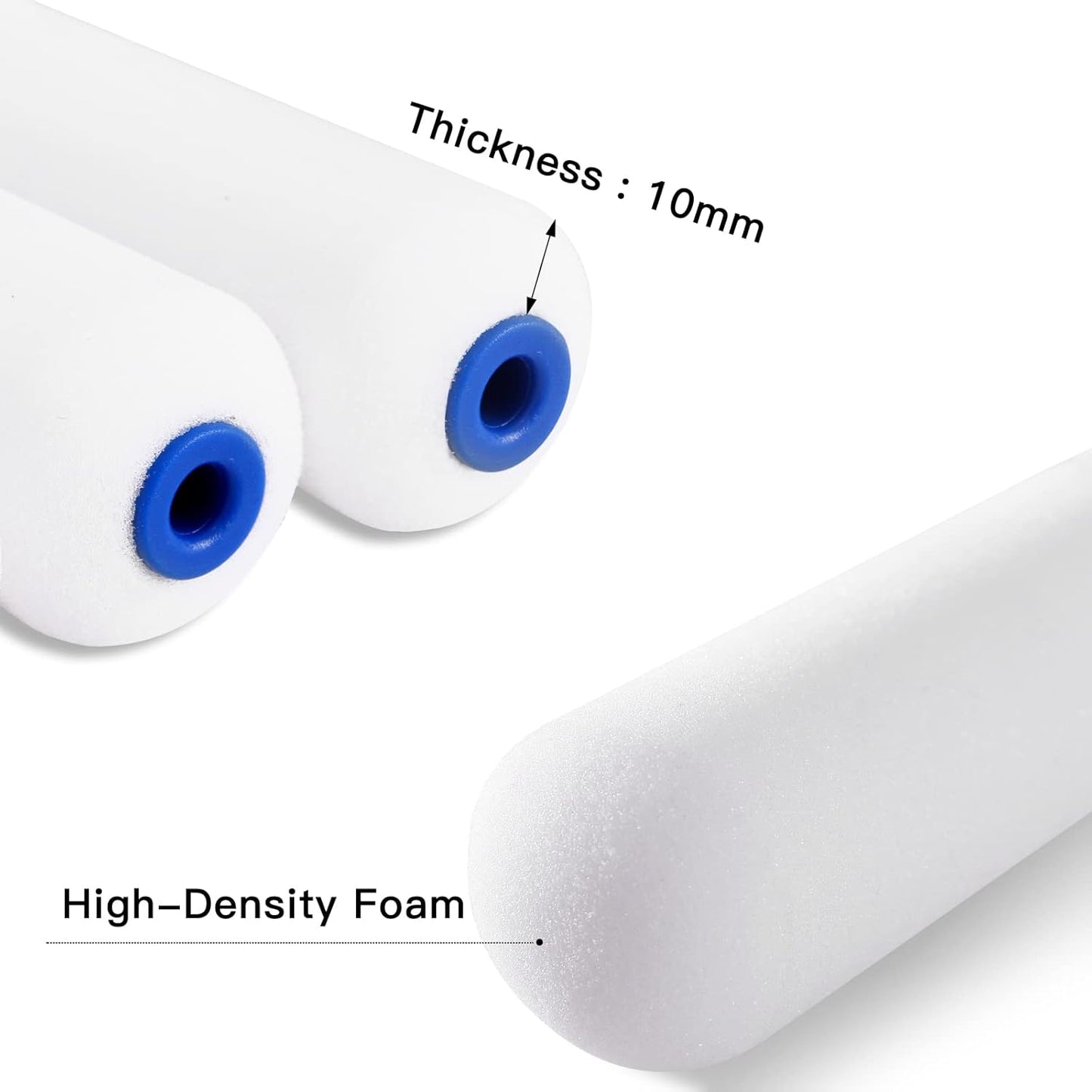 Foam Paint Roller - Small Paint Roller, Mini Paint Roller & Paint Roller Cover 4 inch for Painting Walls, Cabinets, Cupboards, Doors