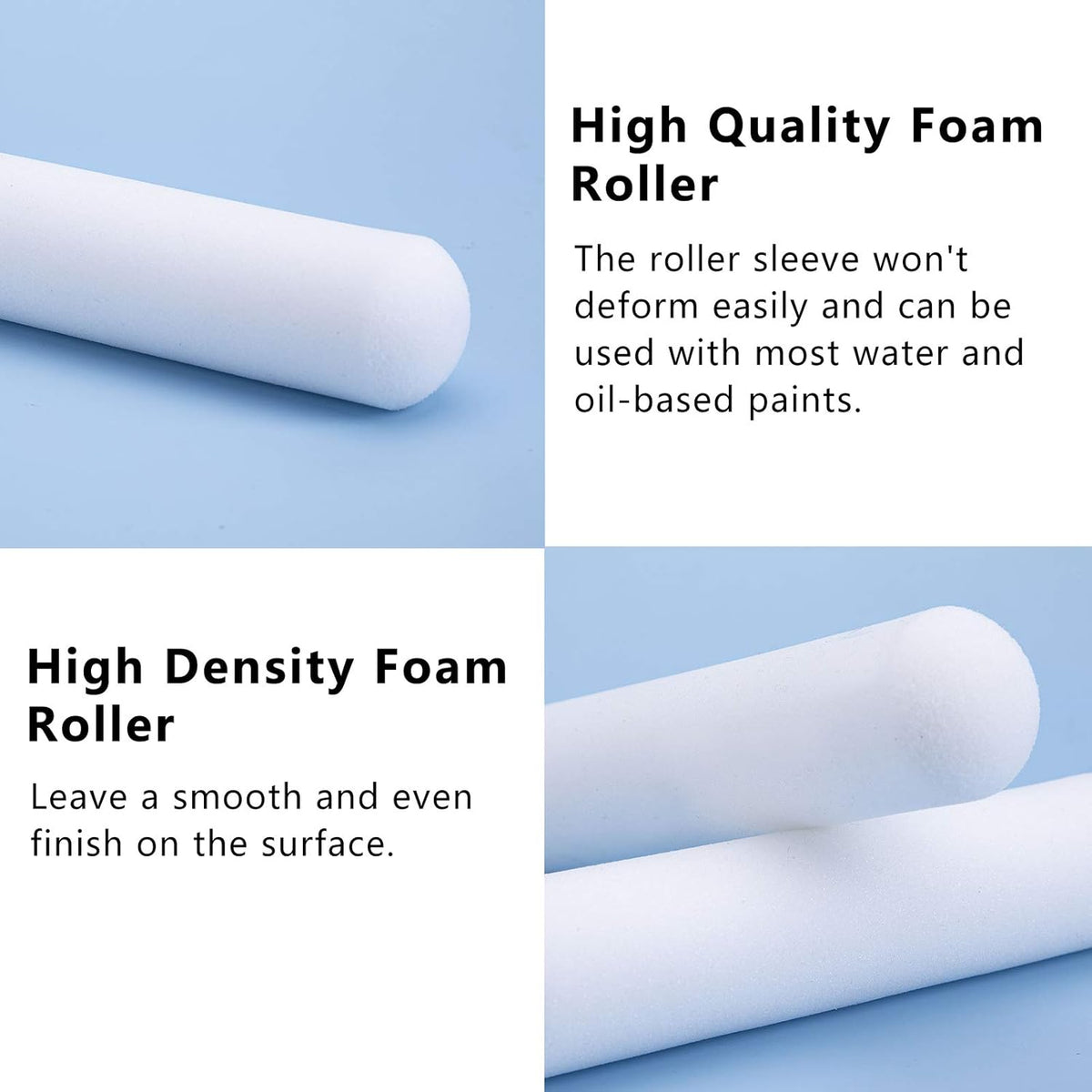 Foam Paint Roller - Small Paint Roller, Mini Paint Roller & Paint Roller Cover 4 inch for Painting Walls, Cabinets, Cupboards, Doors