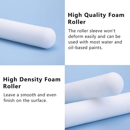 Foam Paint Roller - Small Paint Roller, Mini Paint Roller & Paint Roller Cover 4 inch for Painting Walls, Cabinets, Cupboards, Doors