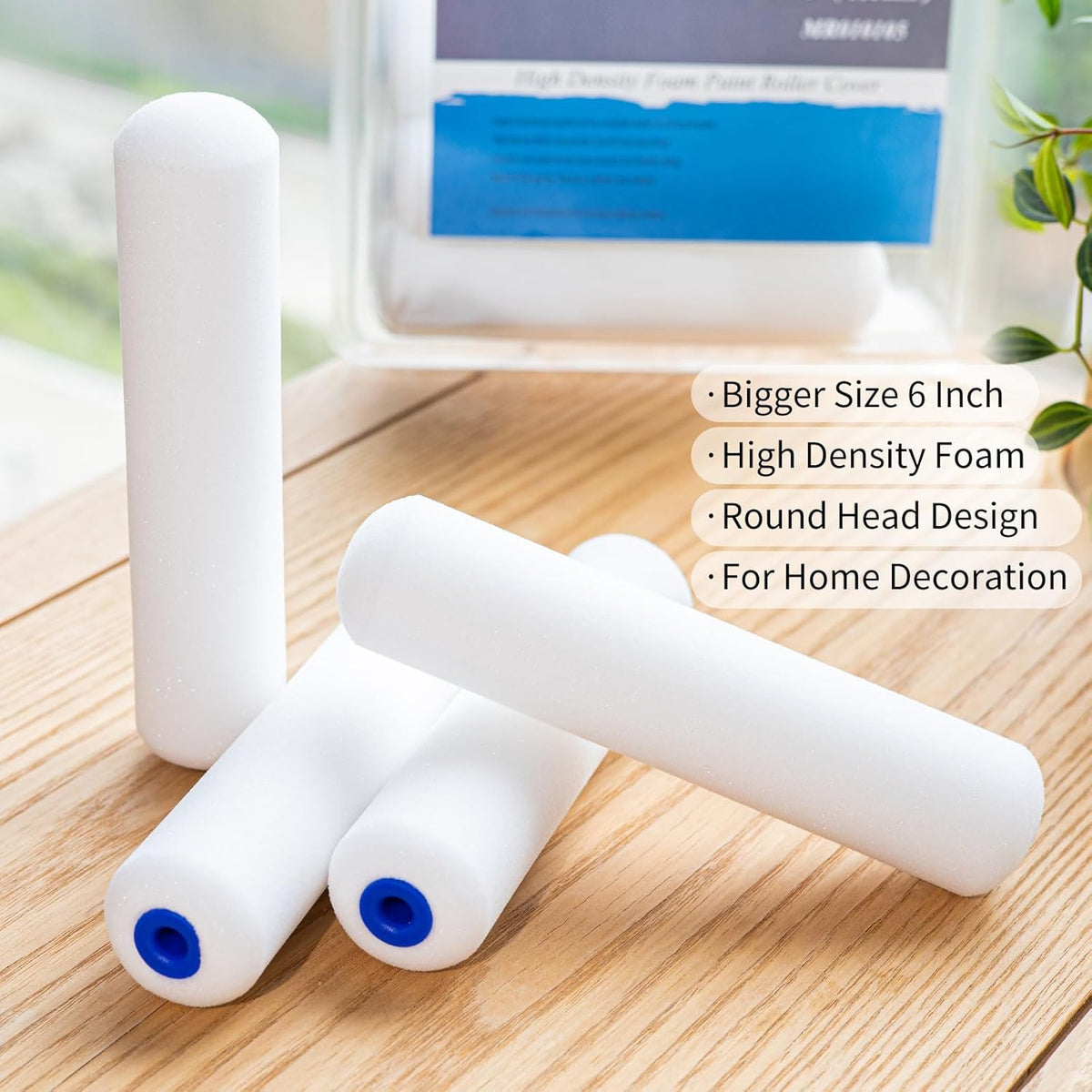 Foam Paint Roller - Small Paint Roller, Mini Paint Roller & Paint Roller Cover 4 inch for Painting Walls, Cabinets, Cupboards, Doors
