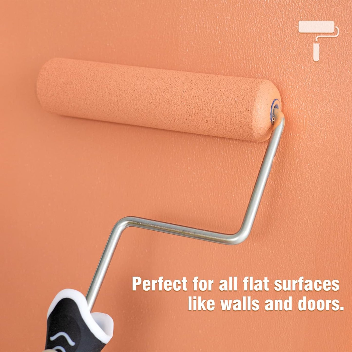 Foam Paint Roller - Small Paint Roller, Mini Paint Roller & Paint Roller Cover 4 inch for Painting Walls, Cabinets, Cupboards, Doors