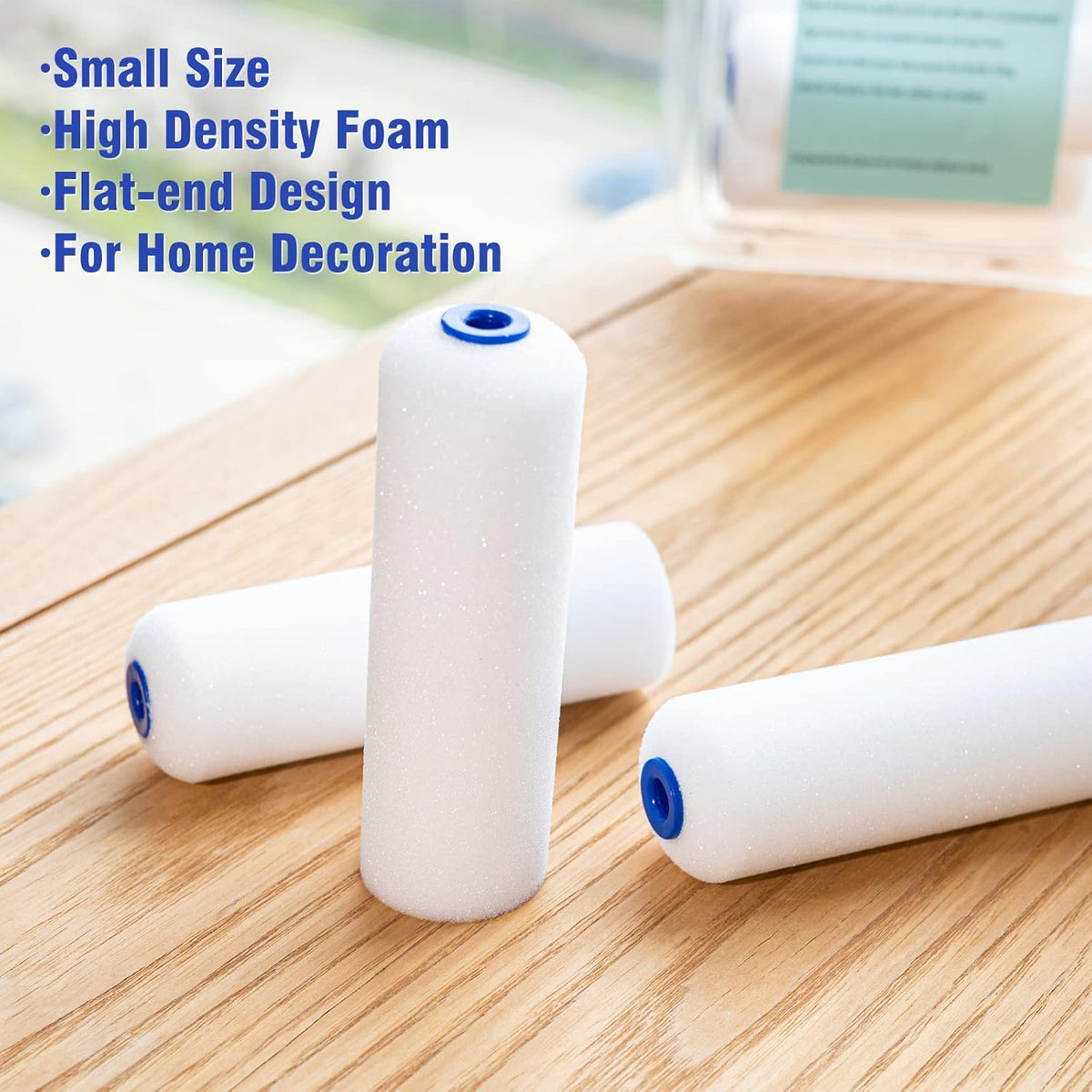 Foam Paint Roller - Small Paint Roller, Mini Paint Roller & Paint Roller Cover 4 inch for Painting Walls, Cabinets, Cupboards, Doors
