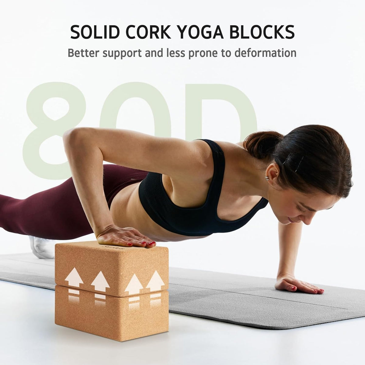 Yoga Block and Yoga Strap Set, Soft Non-Slip Yoga Blocks 9×6×4 inches, 8FT Metal D-Ring Strap for Yoga, General Fitness, Pilates, Stretching and Toning