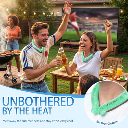 Cooling Neck Wrap for Summer Heat Relief, Wearable Ice Neck Cooling Tube with Quick Freeze Gel, Reusable Hands-Free Cold Band Lasts Up to 5 Hours for Outdoor, Yardwork, Workouts
