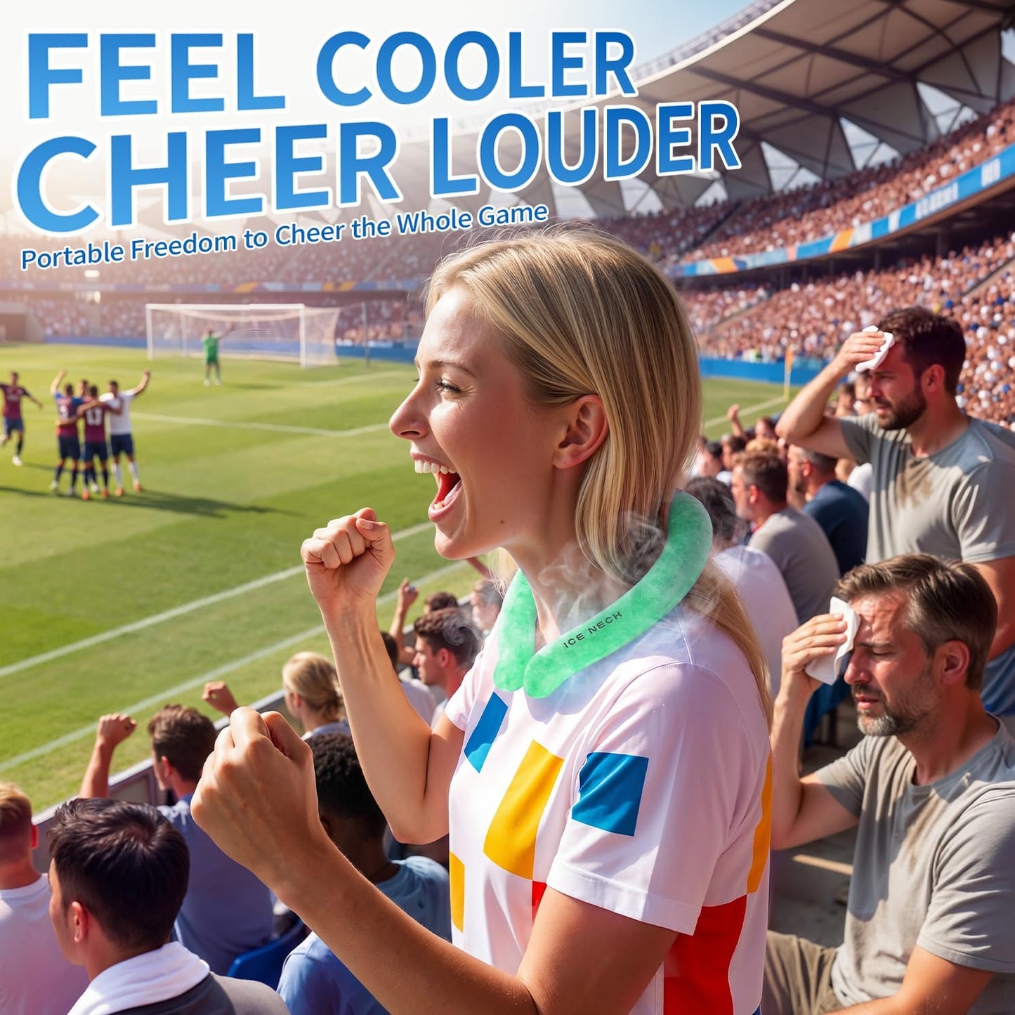 Cooling Neck Wrap for Summer Heat Relief, Wearable Ice Neck Cooling Tube with Quick Freeze Gel, Reusable Hands-Free Cold Band Lasts Up to 5 Hours for Outdoor, Yardwork, Workouts