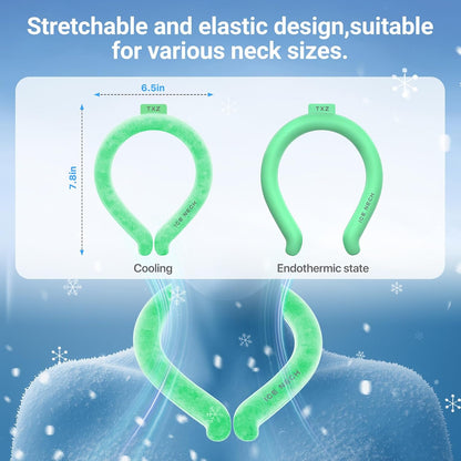 Cooling Neck Wrap for Summer Heat Relief, Wearable Ice Neck Cooling Tube with Quick Freeze Gel, Reusable Hands-Free Cold Band Lasts Up to 5 Hours for Outdoor, Yardwork, Workouts